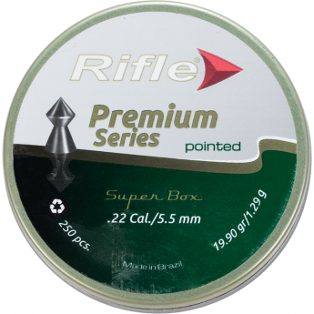 Пуля пневматическая RIFLE PREMIUM SERIES POINTED 5,5мм, 1,29гр. (250 шт.)
